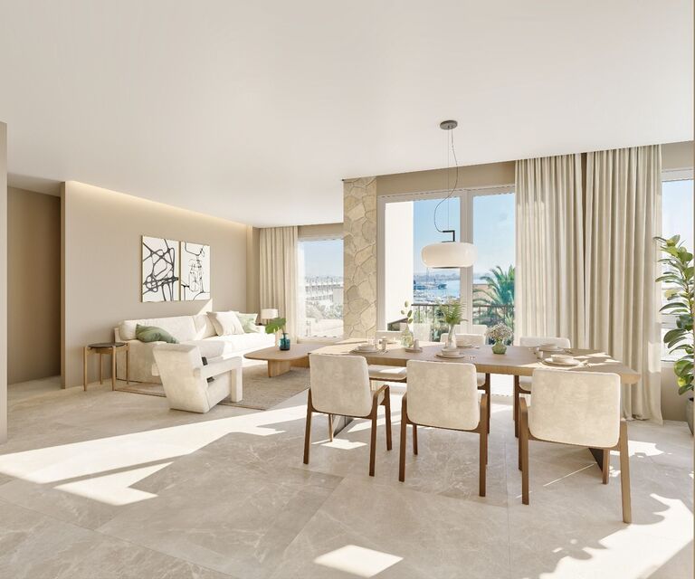 Designer Apartment in Bonanova with Harbour Views, Terrace Fireplace & Pool