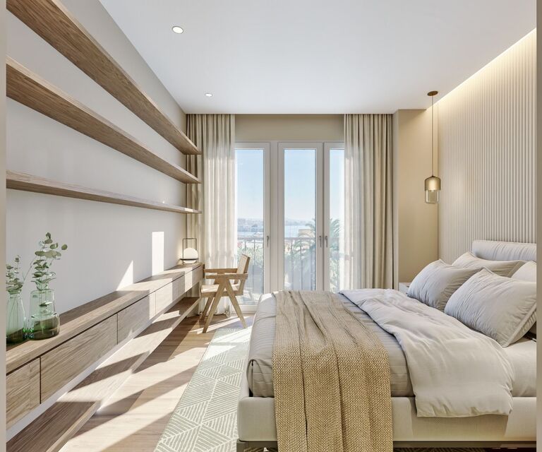 Designer Apartment in Bonanova with Harbour Views, Terrace Fireplace & Pool